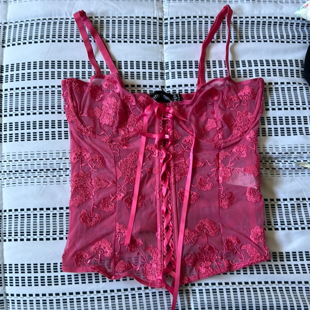 Pretty little thing pink floral corset